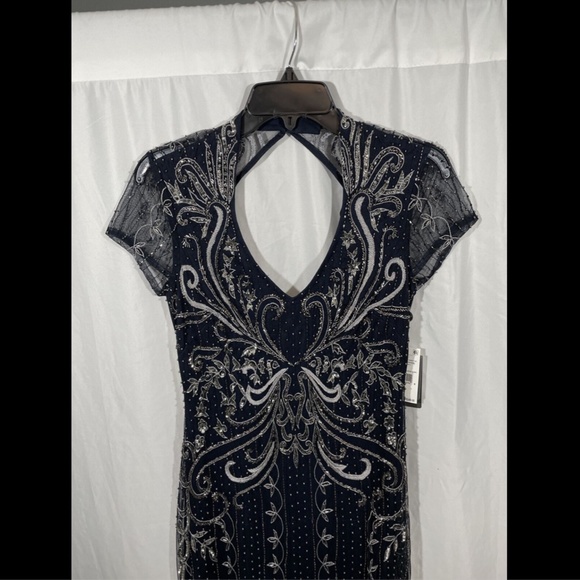 NWT Adrianna‎ Papell Beaded Short Sleeve Gown 2 - Picture 4 of 16